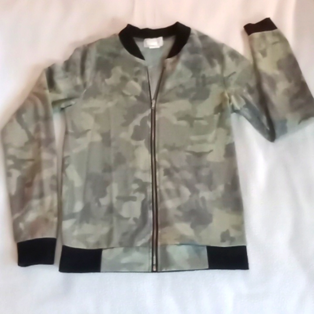 Enough About Me... XS Green Camouflage Coat